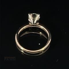 14K Yellow Gold Lab Grown Diamond Solitaire Ring .90 Ct. Size 4.25 2.1 grams